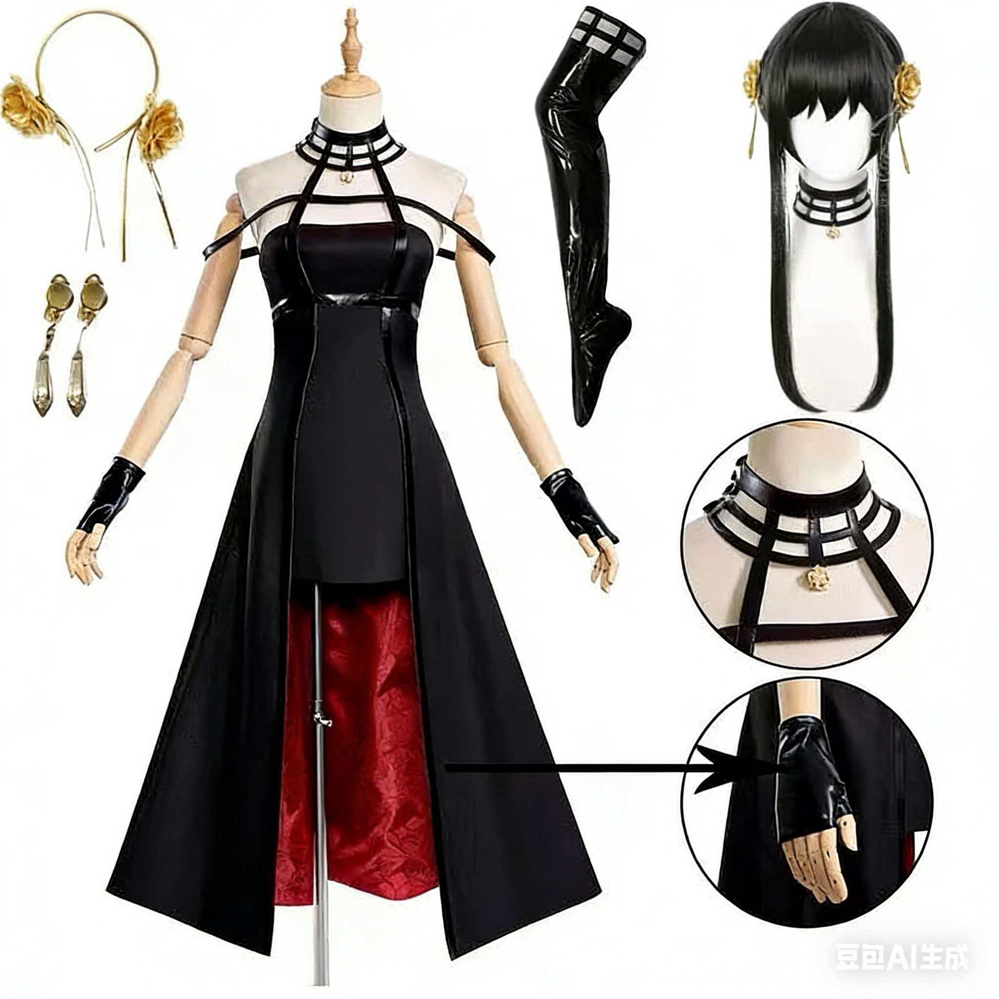 Spy Family Outfit - Yor Forger Cosplay Costume Headband Elastic