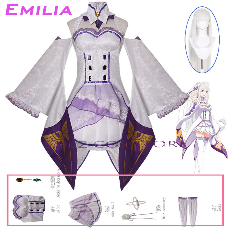 Anime Cosplay Re Zero - Emilia Cosplay Anime Re Zero Kara