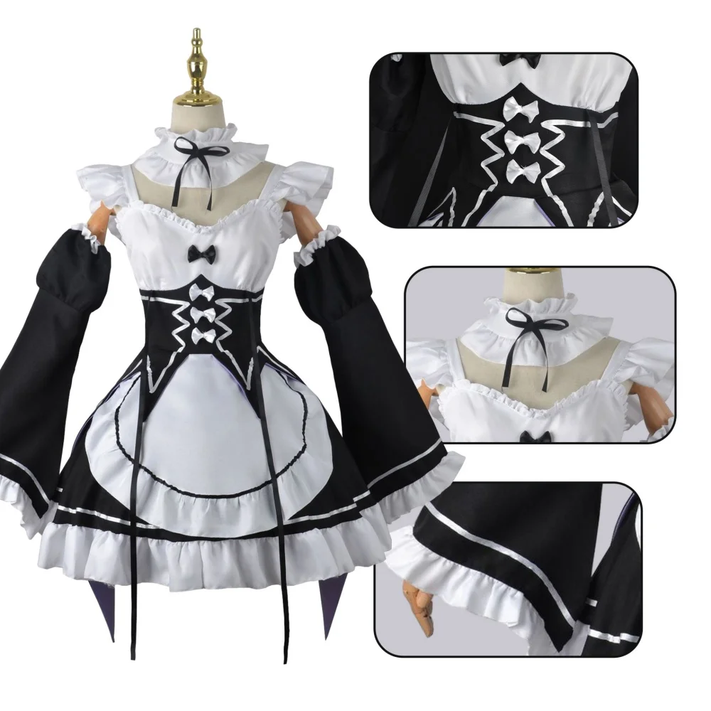 Anime Cosplay Re Zero - Anime Ram Rem Maid Cosplay Re