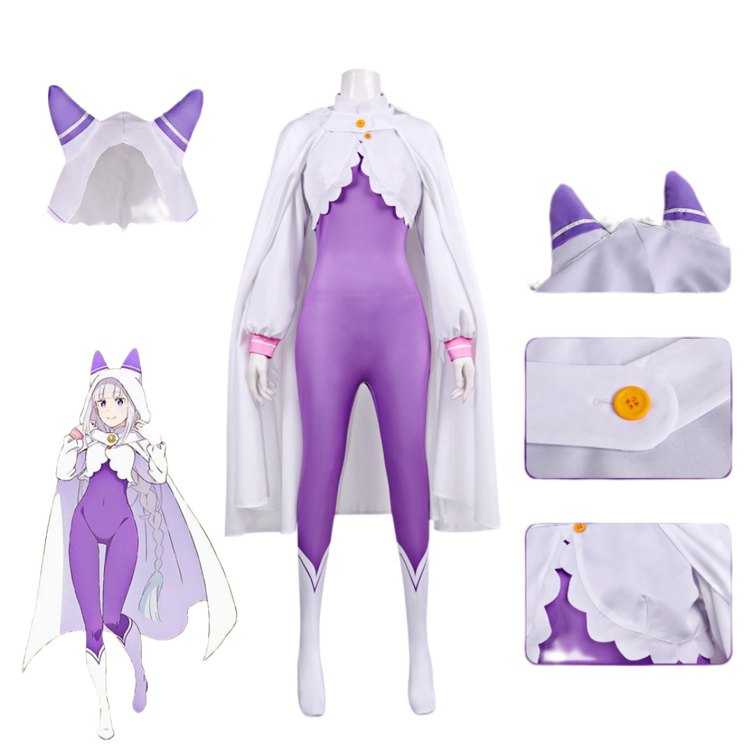 Anime Cosplay Re Zero - Re Zero Emilia Cosplay Costume Wig