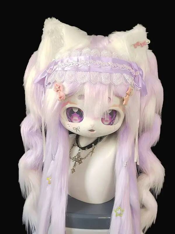 Anime Cosplay Cat - Handmade Kig Fursuit Head, Cute Cat