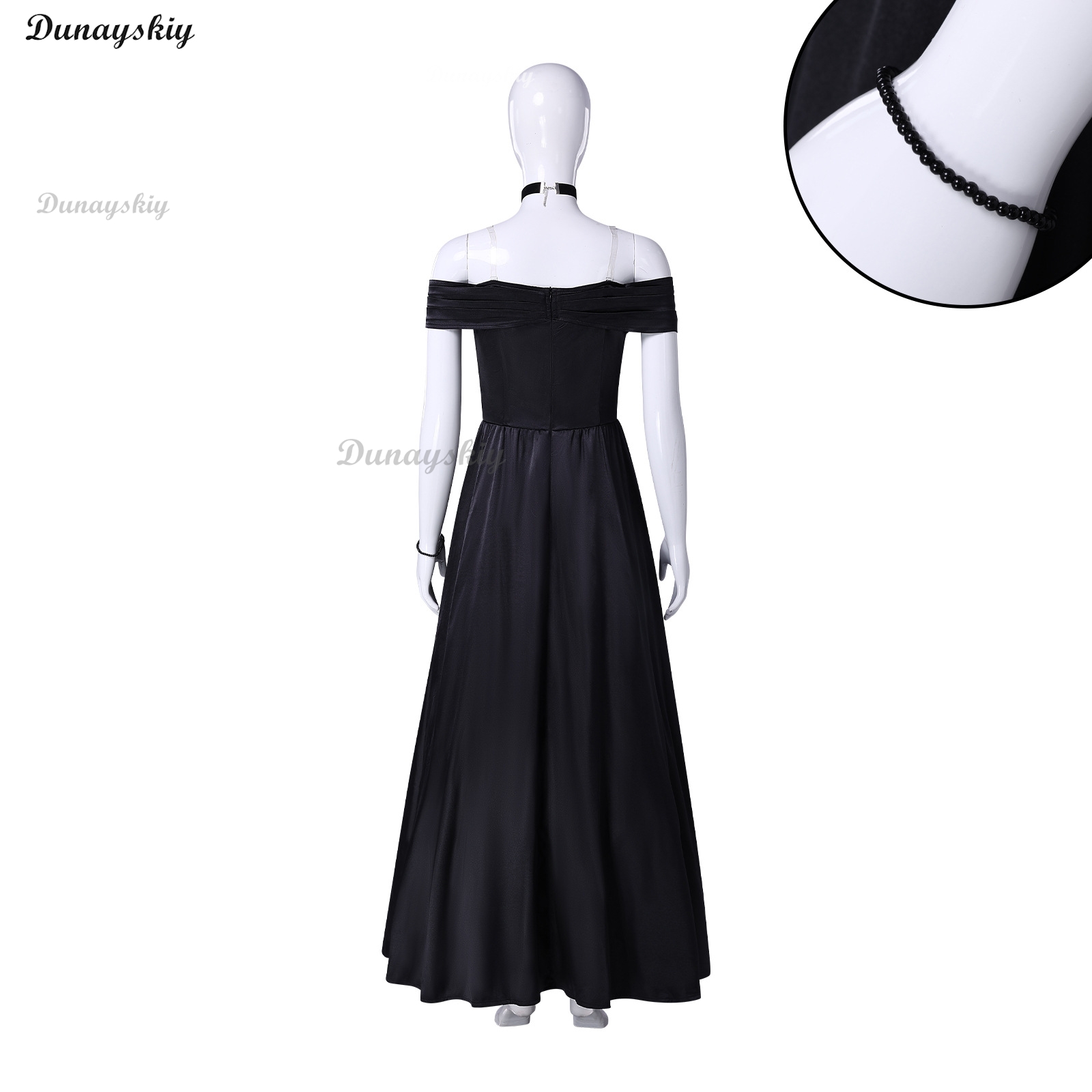 Elegant Long Black Satin Weddi - Anime Cosplay Couple ulasan dan harga