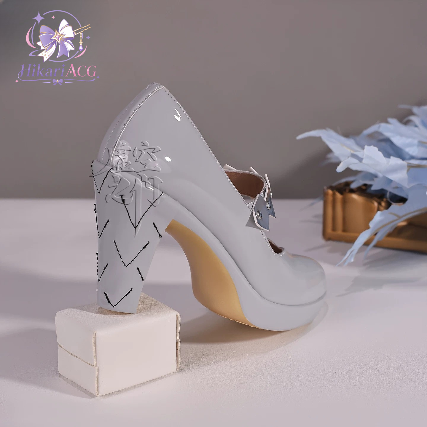 Silver White High Heels Zenles - Cosplay Anime Shoes ulasan dan harga