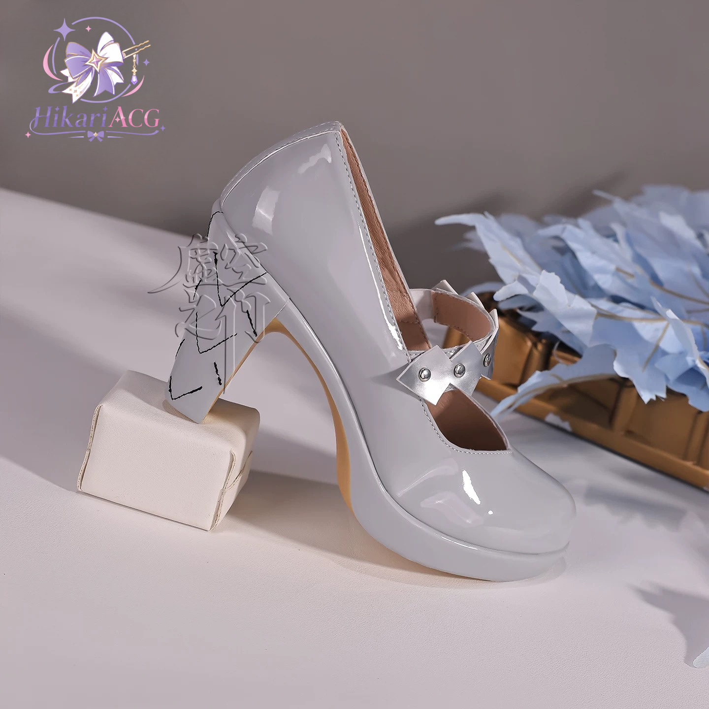 Silver White High Heels Zenles - Cosplay Anime Shoes ulasan dan harga