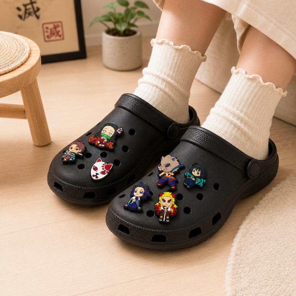 Anime Clog Button Pins Demon S - Anime Cosplay Naruto ulasan dan harga
