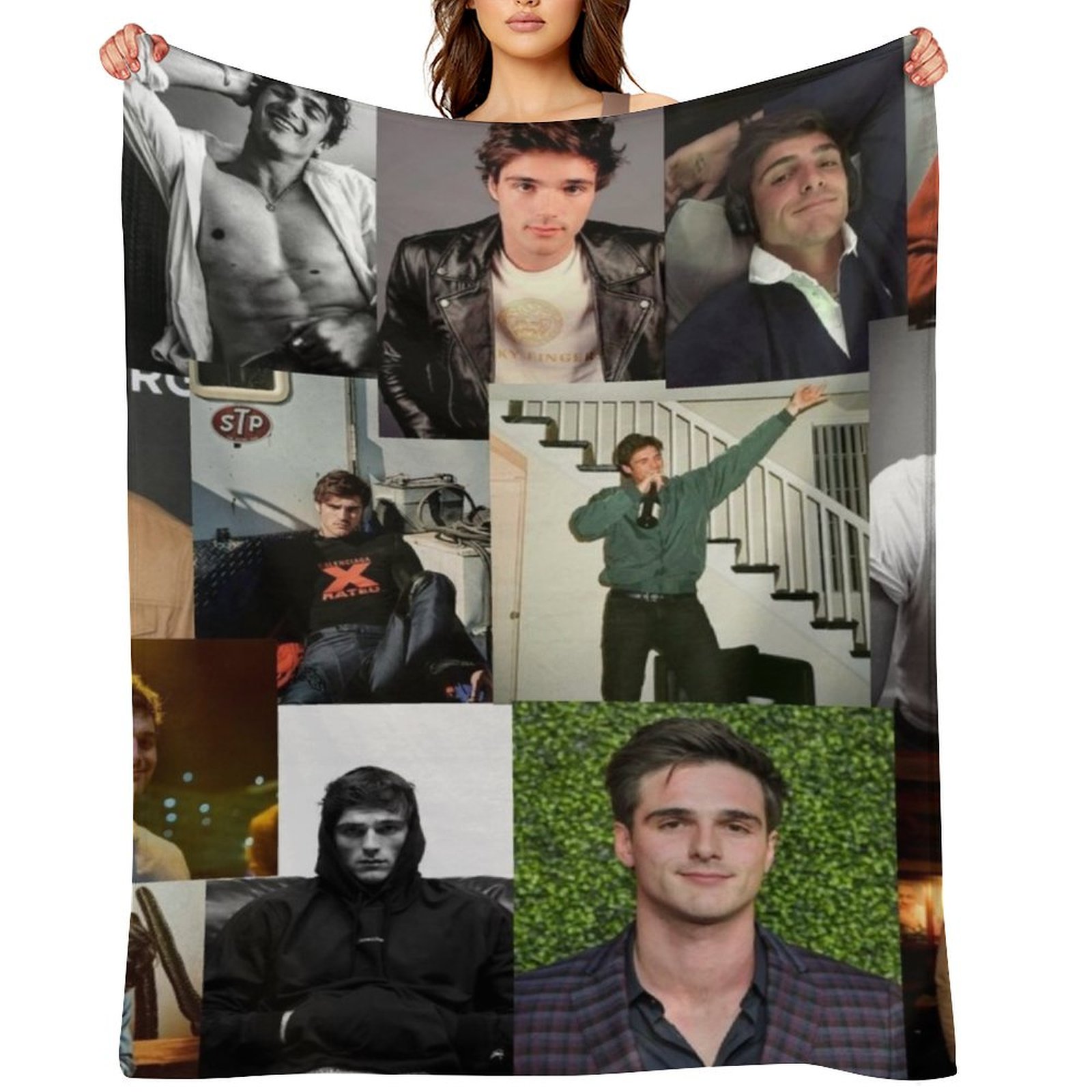 Jacob Elordi pic collage Throw - Anime Cosplay Pics ulasan dan harga