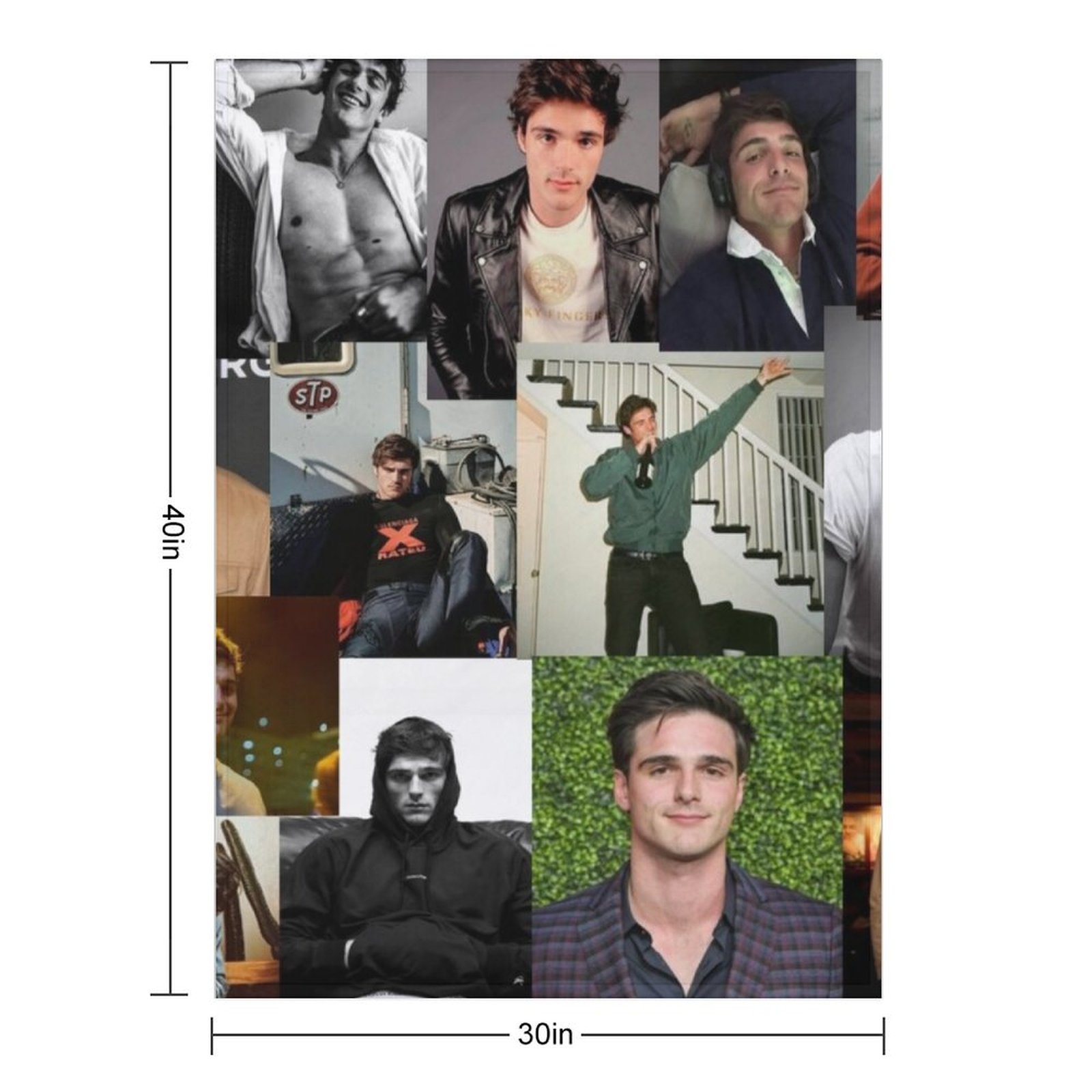 Jacob Elordi pic collage Throw - Anime Cosplay Pics ulasan dan harga