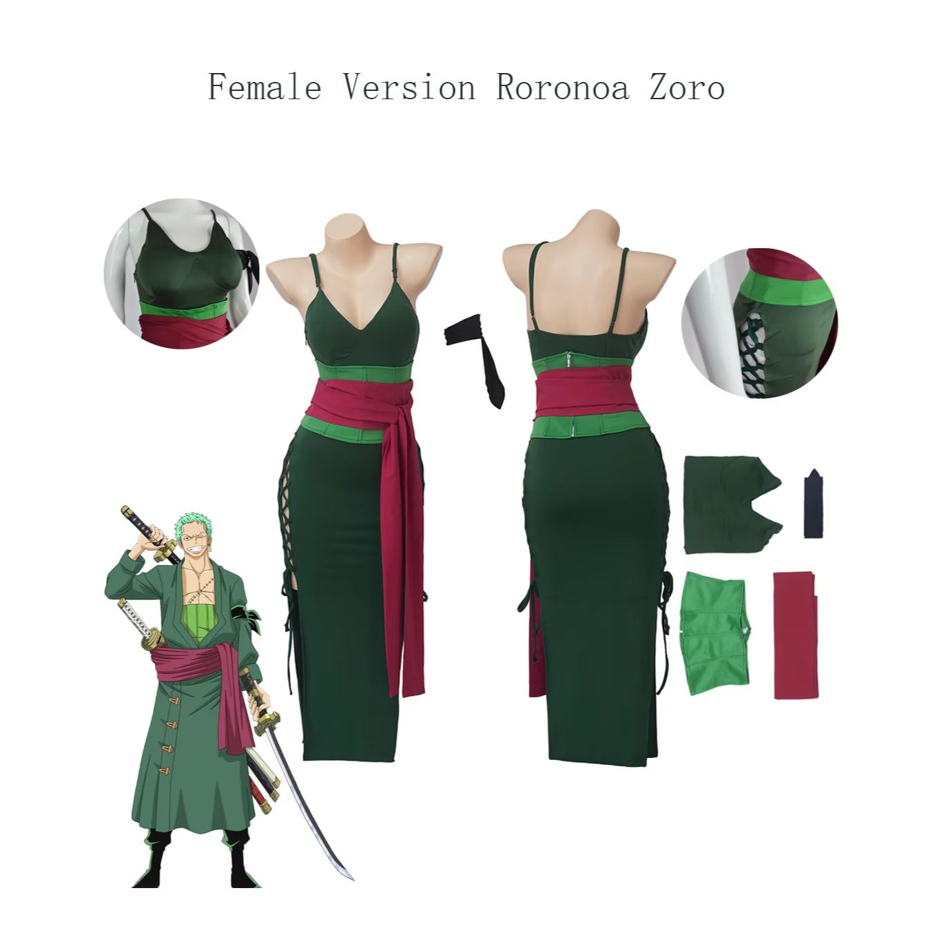 Roronoa Zoro Cosplay Costume f - Cosplay Anime Zoro ulasan dan harga