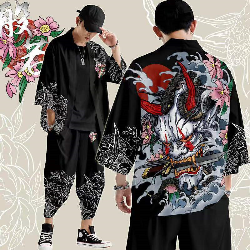 Harajuku Tops Robe Fashion Asi - Demon Slayer Haori ulasan dan harga