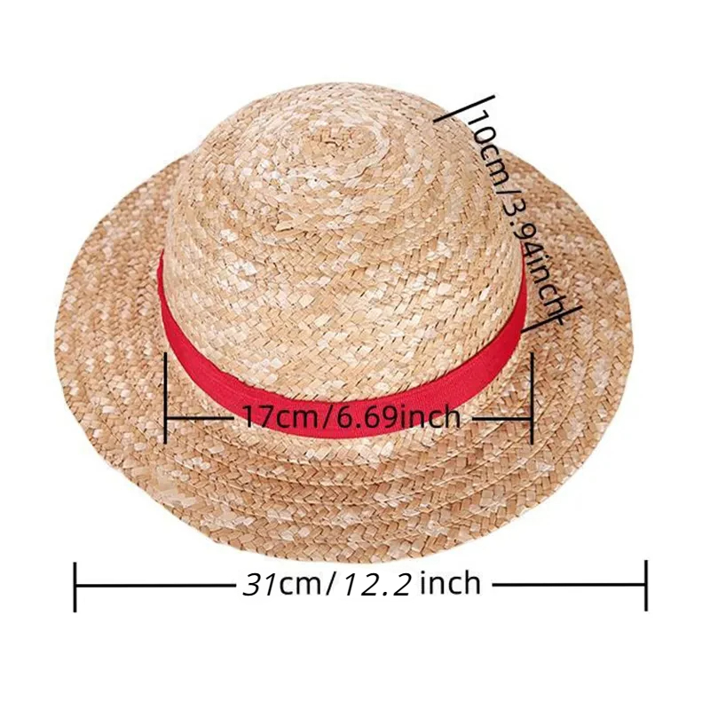 Straw Hat Anime Cosplay Prop L - One Piece Straw Hat ulasan dan harga