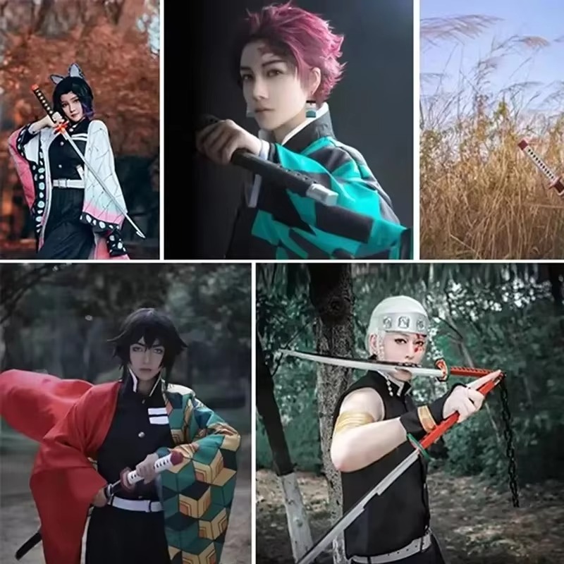 41in/104cm Demon Slayer Katana - Anime Cosplay Real ulasan dan harga