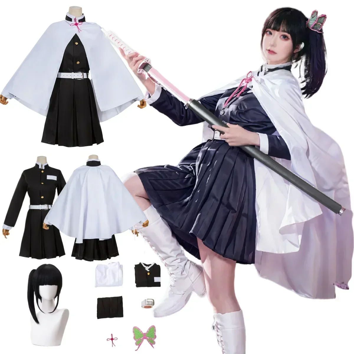 Tsuyuri Kanao Cosplay Kostuum  - Demon Slayer Haori ulasan dan harga