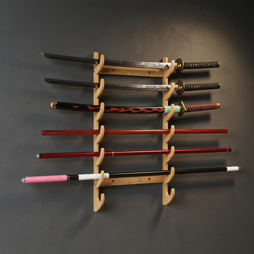 8-Layers Wall Sword Storage Sh - Anime Cosplay Real ulasan dan harga
