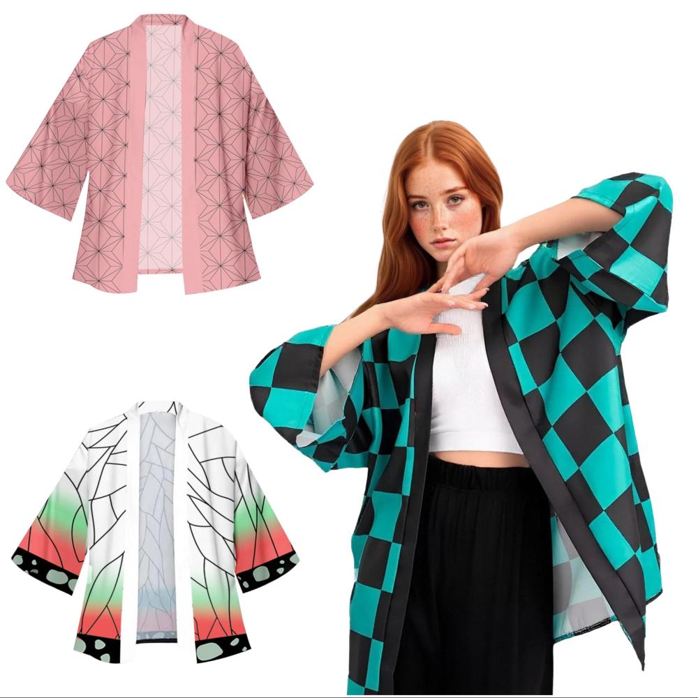 Men Japanese Anime Samurai Tan - Demon Slayer Haori ulasan dan harga