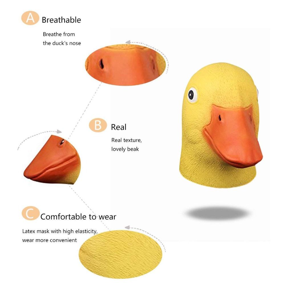 Novelty Yellow Duck Head Mask  - Anime Cosplay Pics ulasan dan harga